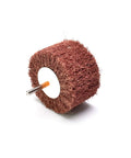 Red Non-Woven Flap Buffing Wheel 180 Grit, 6mm 1/4 Inch Shank Drill Polishing Abrasive, single piece side view
