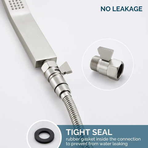 Water Flow Control Valve With Brass Shut Off For Dual Shower Faucets And RV Shower Head Hose No More Wasting Hot Water