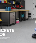 Heavy Duty 17 Inch Floor Buffer Polisher Machine With 1200W Motor And Rugged Metal Body 110V Power 175 RPM in a garage