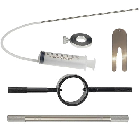 3 In 1 Motorcycle Fork Service Tool Kit With Fork Oil Level Tool Markings, Fork Spring Compressor And Damper Rod Bleeder For DIY Riders