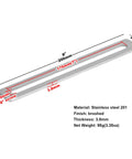 6 Pcs Slotted Flat Mending Plates 8 x 1 Inch Stainless Steel 201 Brushed Finish 5/32 Inch Thick with dimensions