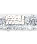 Aluminum Rivet Nuts Set With Flat Head And Anti Rust Finish, Threaded Rivnut Inserts Kit, in six compartment box