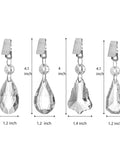 16 Pack Tablecloth Weights With Crystal Teardrop Pendants And Metal Clip Clamps For Glass Table Cover Hangers With Size Measurements