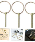 Heavy Duty Lynch Pin Kit 8Pc Assortment With Ring Locking Pins For Farm Tractors Trailers And Machinery Accessories Dirt And Wear Resistant Durable Fasteners, 3 metal pins