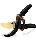Workhorse Titanium Bypass Pruning Shears With Rust Resistant Coated Ergonomic Handles that Glide Through Three Quarter Inch Branches With Zero Crushing, Heavy Duty Garden Hedge Clippers For Bonsai, Roses, Shrubs And Yard Care.