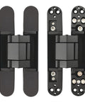 Hidden Concealed Door Hinges Three Dimensional Adjustable Black Pair With 180 Degree Opening And 88 Lbs Support For Doors 35mm Thick To 850mm Wide Concealed Screw Heads For Clean Look Includes Mounting Screws By Alamic