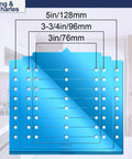 Cabinet Hardware Template With Center Punch Kit for Installing Handles Knobs and Pulls On Drawers and Doors, blue acrylic guide with measurements