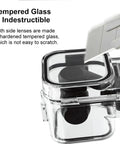 Underwater Dive Case For Osmo Pocket 3 waterproof housing with tempered glass lens being tested for scratch resistance.