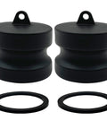 2 Pack Cam Lock Fittings DP-150 1-1/2 Inch Type DP Quick Disconnect Polypropylene Camlock Couplings With Dust Plug