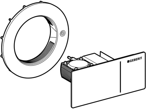 Dual Flush Actuator Plate Sigma 30 CP Concealed Toilet Tank Gray Sized 24.6 x 16.4 x 1.2 cm components illustration