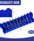 2 Pack Pliers Organizer Rack With Nonslip Base, blue 10 Slot Drawer Plier Tray, 3-inch high, dimensions labeled