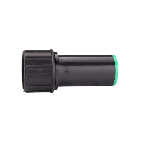 Compression Swivel Adapter With Washer Connects One Half Inch Drip Tubing To Three Quarter Inch MPT Pipe Easy Hose Bib FHT Connection, black