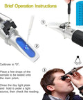 Dual Scale Brix Refractometer With ATC For Specific Gravity And Brix Readings Hydrometer Kit For Wine Making Beer Brewing And Homebrew DIYers For Serious Hobbyists And Pros Alike, calibration steps