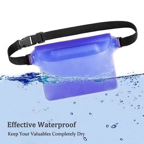 2 Pack Waterproof Phone Pouch With Adjustable Waist Strap For Swimming Kayaking Boating Fishing Beach Diving Touch Screen Dry Bag