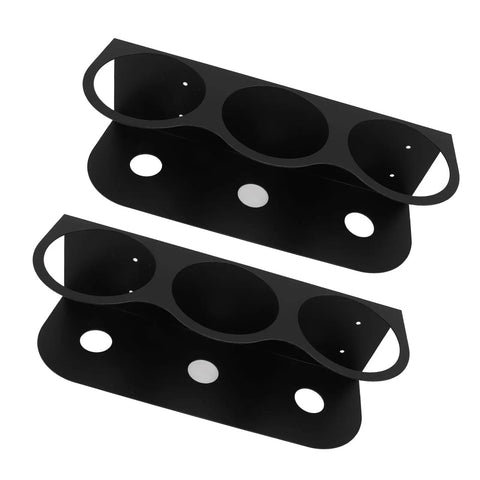 Heavy Duty Wall Mounted Spray Can Rack Solid Iron Garage Organizer Rig That Holds Tight Stores Three Paint Bottles Securely Black workshop organizer set of two.