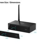XLR Bluetooth Receiver V5.1 with LDAC and aptX HD, Built In ESS DAC, analog RCA, optical, and coax outputs. Black device with antenna.