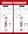 Wiring diagram for Multifunction Time Relay 16A With 10 Functions For AC DC 12V 240V Relay GRT8 M2 Rotary Switches And Latching Option