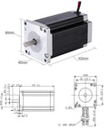 60x60mm Frame Nema 24 Stepper Motor 1.8 Degree 8mm Shaft 2 Phase 4 Wire 5A 60x60x102mm High Torque CNC And 3D Printer Drive For Your DIY Rigs And Automation Projects, front view