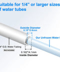 Diagram of Water Line Defrost Tool For Refrigerator Ice Maker, Quick Defrost Dispenser Line Kit, showing hose dimensions.