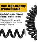 4mm high-density TPU coil cable for Workhorse Walkie Talkie Speaker Microphone with 3.5mm audio jack for Hytera radios.