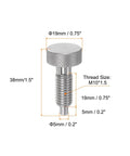 Heavy Duty Stainless Steel Spring Plunger With Knurled Handle Delivering Smooth Retractable Action And M10 X 1.5 Threads, dimensions labeled.