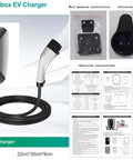 Smart Electric Vehicle Wall Charger With Fast 7KW Hardwired Setup And Type 2 Connector showing wall-mounted design and charging cable.