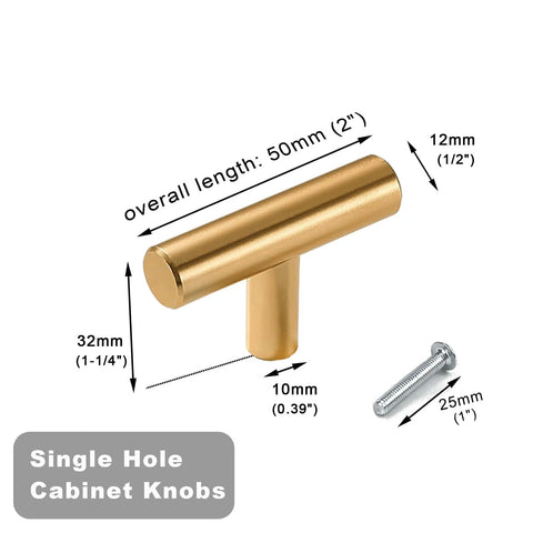 24 Pack Gold T Bar Cabinet Knobs And Drawer Pulls Set For Kitchen Cabinets Cupboards And Dressers With Screws Durable Stainless Steel