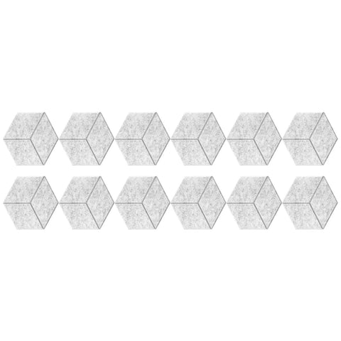 Twelve Pack Hexagonal Foam Soundproof Wall Panels ready to enhance home theater with sleek design and sound dampening.
