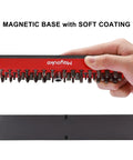 Magnetic Hex Bit Holder Rack Organizer With Magnet Base Pro Grade Four Racks 172 Hole Drill Bit Holder, hand holding.