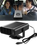 Ditch The Morning Frost 12V Car Heater And Windshield Defogger, 150W Quick Thaw Defroster in a car, dual heat fan, compact design.