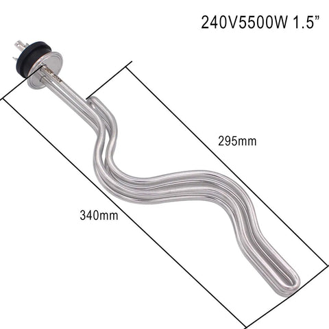 240V 5500W Stainless Steel Immersion Water Heater With Tri Clamp Ripple Heating Element 1.5 Inch Clamp