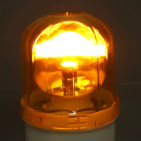 Rotating LED Warning Light Bulb For Industrial Signal Tower Lamp 12V DC Yellow Beacon glowing in dark, 360 Degree Flashing