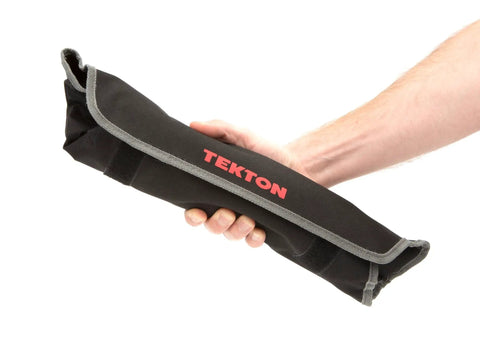 Eight Piece 45 Degree Offset Box End Wrench Set With Roll Up Case For Tight Spots From 1/4 In To 1-1/4 In held in hand