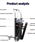 Heavy Duty Electric Stair Climber Trolley With Removable 48V Battery And Brushless Motor For Tough Jobs illustrated with labels for features.