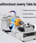 Industrial Grade 750W Mini Table Saw Featuring Integrated Polisher With Rapid Speed Knob Delivers Hella Accurate Bench Lathe Function For Clean Wood And Metal Work - Multifunctional jewelry table saw, compact design, for cutting and polishing.