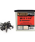 Coarse No 2 Phillips Drywall Screws 6 X 1-1/4 Inch Black Coated, 1420-Piece in pack with scattered screws for heavy-duty installations.