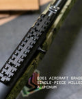 Extended Length Picatinny Rail Mount For Ruger 10/22 Rifles With Forward Extension installed on rifle, close-up.