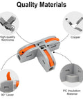 30 Pack Heavy Duty 3 Way Lever Wire Connectors Push In Electrical Splice Terminal Block showing quality materials like PC insulation and copper.