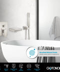 Brushed Nickel Waterfall Bathtub Faucet With Wall Mounted Hand Held Shower Rough In Valve Solid Brass Tub Filler