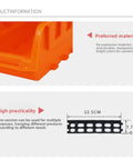 Wall Mounted Hardware Storage Bins Set With 8 Stackable Bins And 3 Tracks For Garage Organization, close-up on orange bin material.