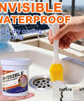 Ditch The Drip For Good With This Killer Clear Liquid Rubber Sealant That Brushes Slick And Stays Fully Waterproof For Indoor Or Outdoor Fixes Anytime, 500g jar shown with brush in use for waterproofing.