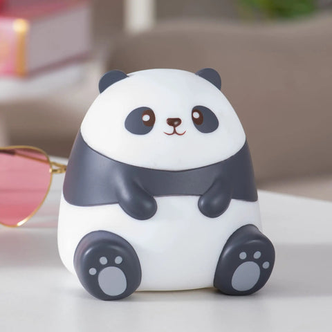 Panda Night Light For Kids With Cozy LED Glow Timer Auto Shutoff Battery Operated Silicone Animal Night Light on table