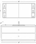 Modern Freestanding Bathroom Vanity With Sink And Ceramic Basin Built From Super Sturdy Solid Wood Featuring No Fuss Storage Cabinet Straight Out Of The Packaging, dimensions 58x28 inches with integrated sink.
