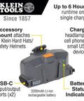 Power Packed 3200 mAh USB C Portable Battery For Hard Hat Cooling Fans And USB Devices showing ports and attachment mount