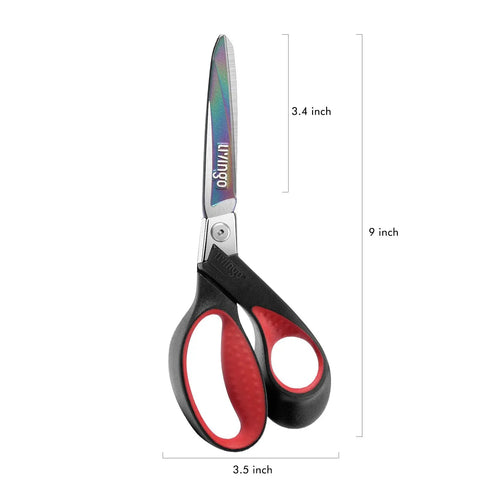 Heavy Duty Titanium Coated Stainless Steel Scissors Multipurpose Pro Shears For Industrial Use With Ultra Sharp Blades 9-inch