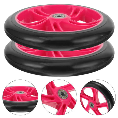 Two Pack High Elastic PU Scooter Wheels Replacement 175mm By 30mm For Electric Scooters Wheelchairs And Skateboards Sturdy