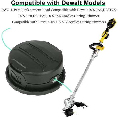 Replacement Trimmer Head DWO1DT995 For Dewalt Cordless String Trimmers With Bump Feed, Quick Load Spool shown with trimmer