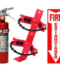 2 Pack 2.5 LB ABC Fire Extinguisher With Heavy Duty Bracket And Visibility Sign For Cars Trucks Boats And Shops.