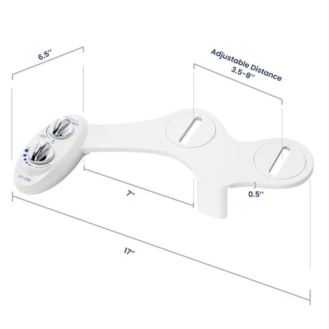 LUXE Bidet NEO 120 white attachable bidet with single nozzle, dual knobs, non-electric rear wash.