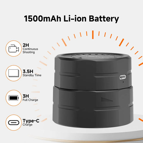 SC002 Wireless Electronic Eyepiece battery, 1500mAh, 2H shooting, 3.5H standby, 3H charge, Type-C, suitable for scopes 37-56mm.